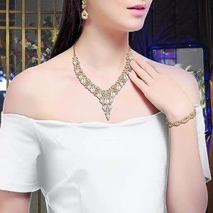 MIRACULOUS GARDEN 3/4 Pieces Women Wedding Bridal Crystal Tiara Crown Teardrop